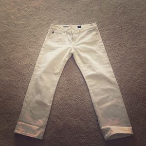AG cropped white jeans size 28